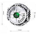 Charm Sterling silver 925 Zodiac sign, cubic zirconia Gemini, bead for bracelet