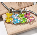 Charm Sterling Silver 925 Yellow Bear Fantastic Dream, Animal Bracelet Pendant