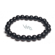 Onyx black matte bracelet elastic natural stone, bead 8 mm / 16-17 cm, life force stone Onyx black matte bracelet elastic natural stone, bead 8 mm / 16-17 cm, life force stone