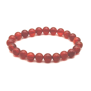 Agate red elastic natural stone, bead 8 mm / 16-17 cm, adds strength
