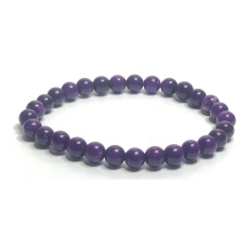 Sugilit bracelet elastic natural stone, ball 6 mm / 16 - 17 cm, love stone