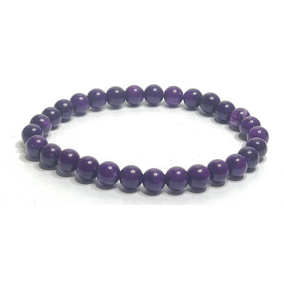 Sugilit bracelet elastic natural stone, ball 6 mm / 16 - 17 cm, love stone