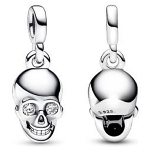 Charm Sterling silver 925 Skull - Mini Medallion, Halloween bracelet pendant Charm Sterling silver 925 Skull - Mini Medallion, Halloween bracelet pendant