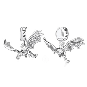 Charm Sterling silver 925 Game of Thrones Dragon, bracelet pendant, movie