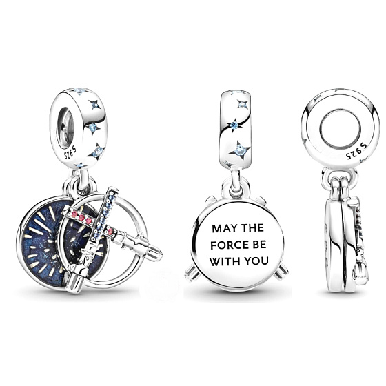 Charm Sterling silver 925 Marvel Star Wars Lightsaber 2in1, bracelet pendant
