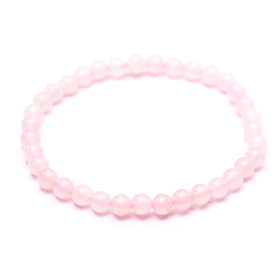 Rosie's bracelet elastic natural stone, ball 4 mm / 15 cm, for children, love stone