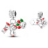 Charm Sterling Silver 925 Christmas 3-in-1 Dog, Cat, and Paw, Bracelet Pendant Christmas
