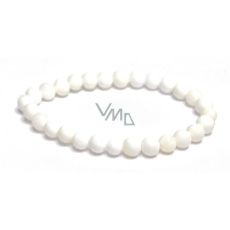 Shell Tridacna shell bracelet elastic natural stone, ball 6 mm / 16 - 17 cm
