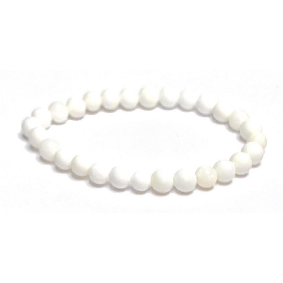 Tridacna lastura náramek elastický přírodní kámen symbol čistoty