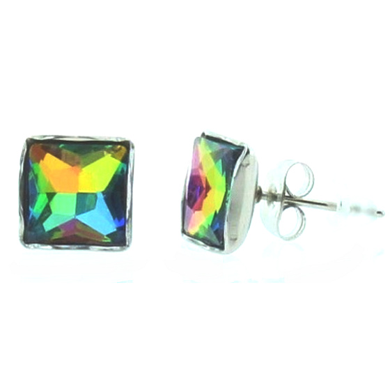 Magical earrings square, skewers I'm not just a jewel 0,9 x 0,9 cm