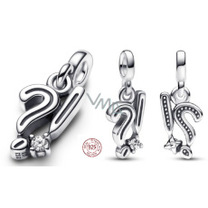 Charm Sterling silver 925 Exclamation mark and question mark - Mini medallion, bracelet pendant Charm Sterling silver 925 Exclamation mark and question mark - Mini medallion, bracelet pendant