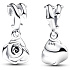 Charm Sterling silver 925 Rose in bloom, nature bracelet pendant