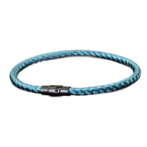 Lanový Magnetický náramek – světle modrý 18,5 cm x 4 mm, unisex