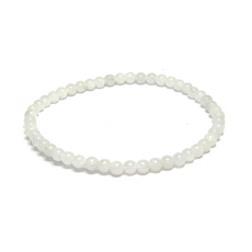 Moonstone white bracelet elastic natural stone, ball 4 mm / 16-17 cm, stone of destiny