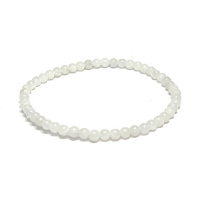 Moonstone white bracelet elastic natural stone, ball 4 mm / 16-17 cm, stone of destiny