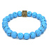 Lava bright blue with royal mantra Om, bracelet elastic natural stone, ball 8 mm / 16-17 cm, born of the four elements