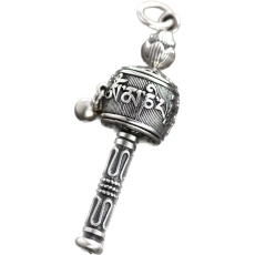 Prayer mill Buddhist, stainless steel mallet 61 x 11 mm