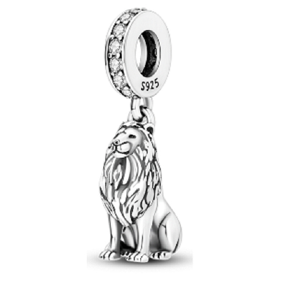 Sterling silver 925 Lion, animal bracelet pendant