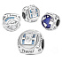 Sterling silver 925 3 sided travel charm, travel bracelet bead