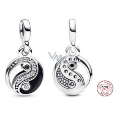 Charm Sterling Silver 925 Yin and Yang - Mini Medallion Shimmering, Pendant Bracelet Symbol Charm Sterling Silver 925 Yin and Yang - Mini Medallion Shimmering, Pendant Bracelet Symbol
