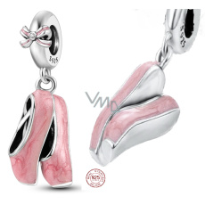 Charm Sterling silver 925 Chic style - pink ballerinas - ballet, pendant for bracelet interests Charm Sterling silver 925 Chic style - pink ballerinas - ballet, pendant for bracelet interests
