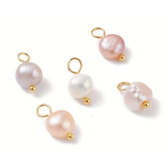 Pink river pearl – mini pendant approx. 1–1.2 cm, gold finish | Symbol of love, femininity, and good fortune