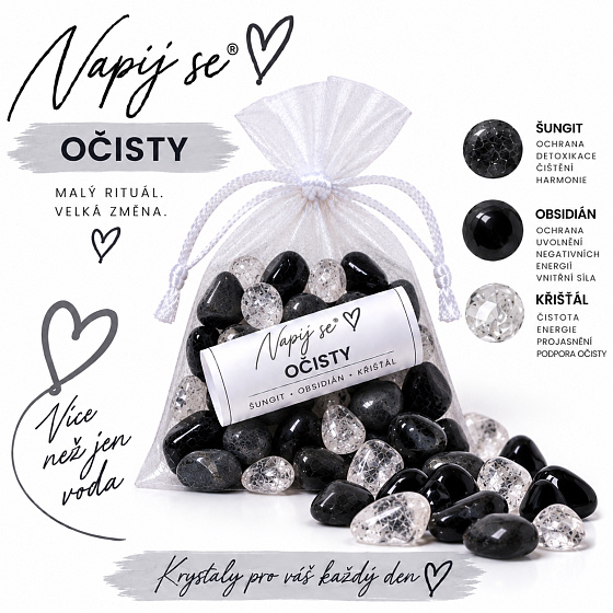 Napij se® očisty – výměnná minerální náplň | Šungit, Obsidián, Křišťál