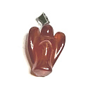 Carnelian Angel guardian pendant natural stone hand cut 2 - 2,2 cm, Teach us here and now