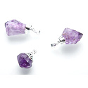 Amethyst in metal pendant natural stone approx. 2,5 - 3 cm, stone of kings and bishops 1 piece