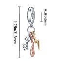 Sterling silver 925 Harry Potter - Glasses, Nimbus 2000 and lightning, 3in1 pendant bracelet