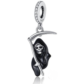 Charm Sterling silver 925 Death with Scythe, Halloween bracelet pendant Charm Sterling silver 925 Death with Scythe, Halloween bracelet pendant