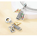 Charm Sterling silver 925 Italy Pisa, travel bracelet pendant