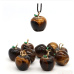 Tiger's Eye Apple of Knowledge Pendant, natural stone 2,7 x 15 mm, sun and earth stone, brings good luck and wealth