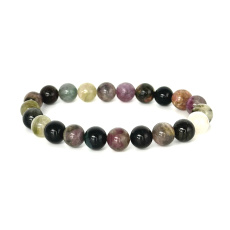 Tourmaline coloured bracelet elastic natural stone, ball 8 mm / 16-17 cm, AAA guardian of good mood
