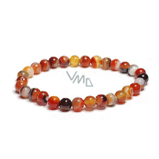 Agate yellow bracelet elastic natural stone, ball 6 mm / 16 - 17 cm