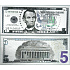 Talisman silver-plated 5 USD note