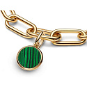 Charm Sterling Silver 925 Mini Locket Green Imitation Malachite, Bracelet Pendant Symbol