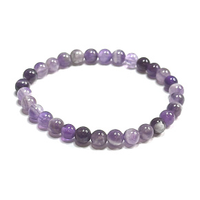 Amethyst bracelet elastic natural stone, 6 mm bead / 16 - 17 cm, stone of kings and bishops