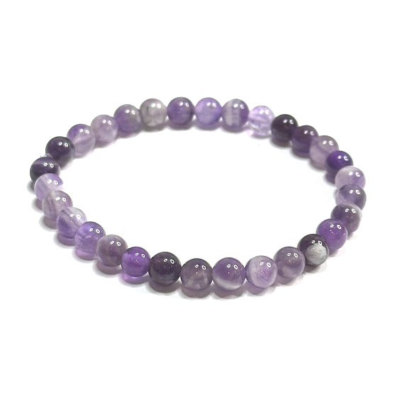Amethyst bracelet elastic natural stone, 6 mm bead / 16 - 17 cm, stone of kings and bishops