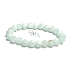 Angelite bracelet elastic natural stone, ball 8 mm / 16 - 17 cm, stone of peace