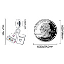 Sterling silver 925 Book, briefcase and smiley face, 2in1 pendant for bracelet interests