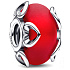 Charm Sterling silver 925 Matte red heart with Murano hearts, love bead on bracelet