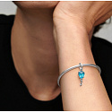 Charm Sterling silver 925 Blue Murano glass balloon, bracelet pendant symbol