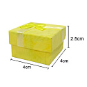 Gift box with jewelry sponge and yellow bow 4 x 4 x 2.5 cm 1 piece