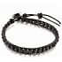 Lava black, leather bracelet natural stone, handmade, clasp, ball 4 mm / 17 - 23 cm, born of the four elements