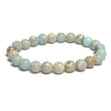 Jasper / Shushan stone bracelet elastic natural stone, ball 8 mm / 16 - 17 cm