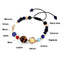 Chakra bracelet - Planets of the solar system, natural stone, hand knitted, adjustable size