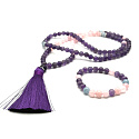 108 Mala Amethyst + Rosemary necklace meditation jewelry, natural stone + bracelet natural stone, ball 8 mm