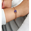 Sterling silver 925 Dark purple pansy, nature bracelet bead