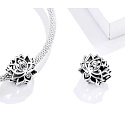 Sterling silver 925 Lotus flower charm, bead for bracelet symbol